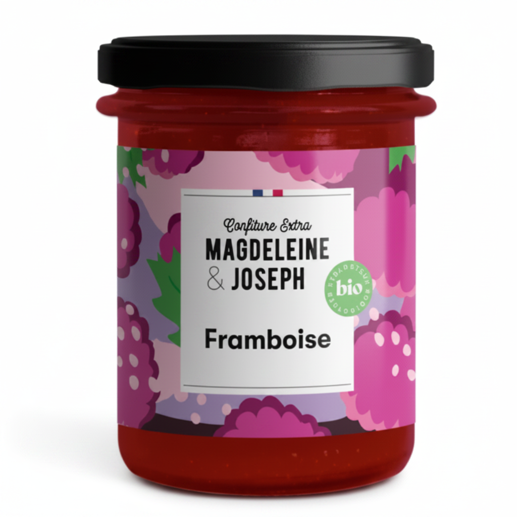 Confiture de framboise - fond blanc