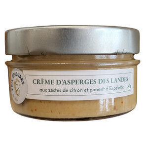 Crème d'asperge des landes aux zestes de citron et piment d'Espelette