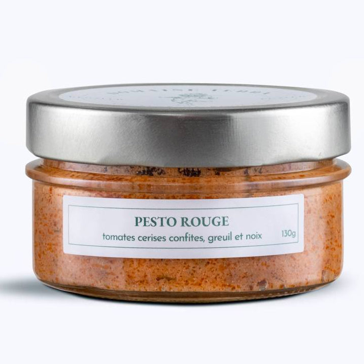Pesto rouge, tomates confites, greuil et noix