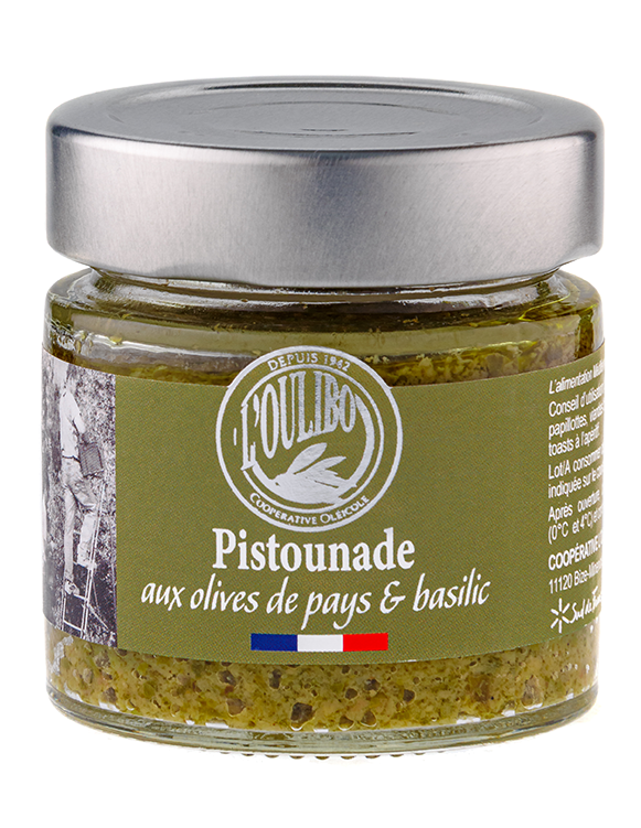 Pistounade aux olives de pays et basilic